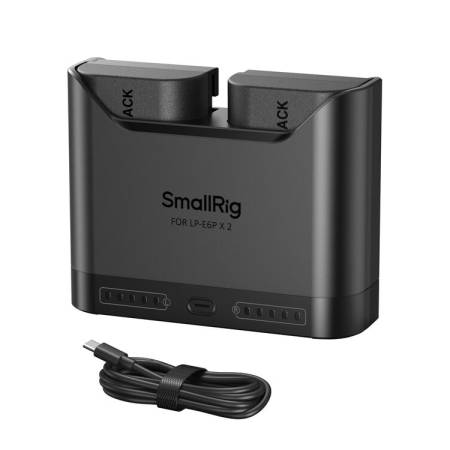 SmallRig 5485 - zestaw TURBO, dwukanałowa ładowarka, 2x akumulator Canon LP-E6P (USB-C PD 22.5W) - zawartość zestawu